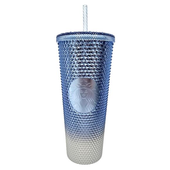 Starbucks 2023 Icicle Blue Ombre Bling Gradient Studded Venti 24 OZ Tumbler NWT - Picture 1 of 6
